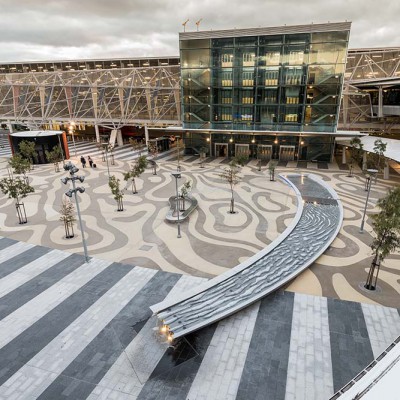Carved Granite Water Feature – Adelaide Airport | Commercial Ceramics & Stone - Commercial Building Projects 
